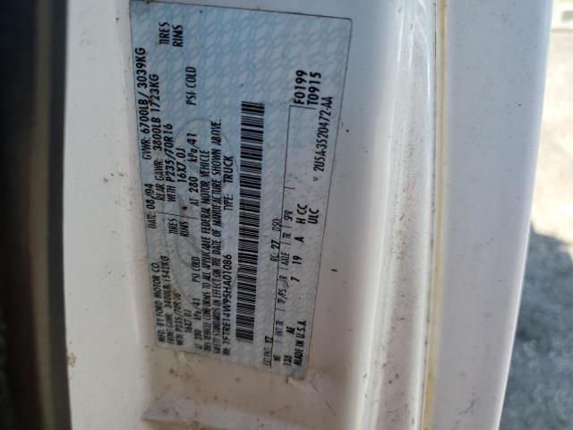 2005 Ford Econoline E150 Van VIN: 1FTRE14W95HA01086 Lot: 61090704