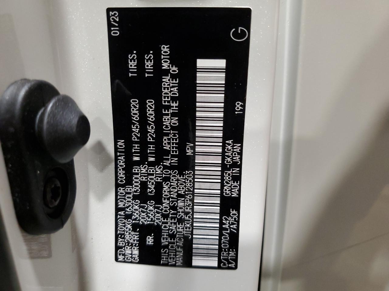 JTEKU5JR3P6128503 2023 Toyota 4Runner Limited