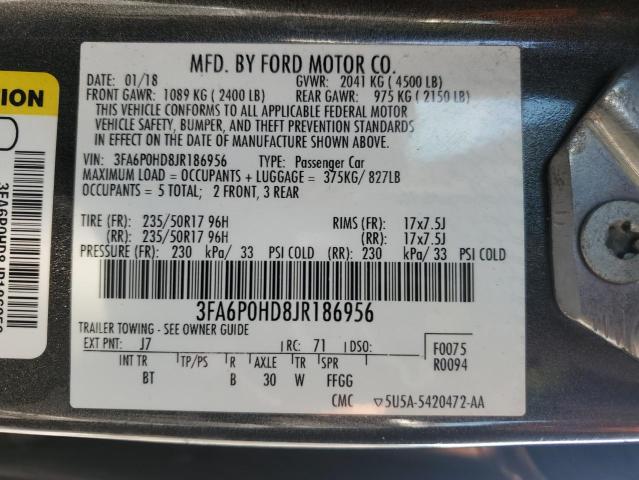 VIN 3FA6P0HD8JR186956 2018 Ford Fusion, SE no.13