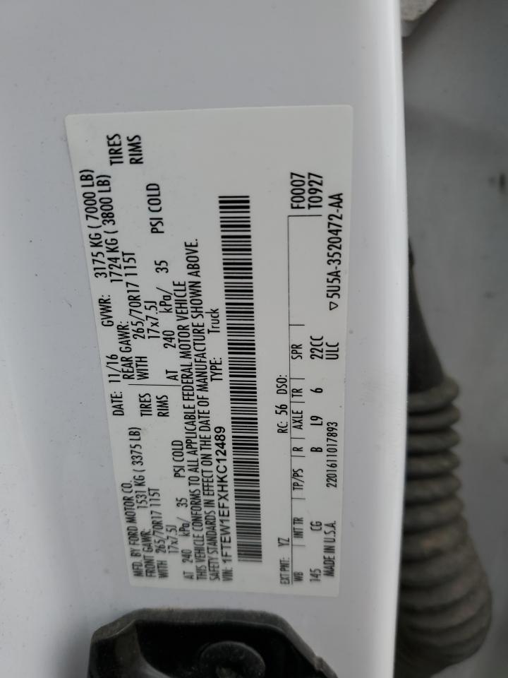 1FTEW1EFXHKC12489 2017 Ford F150 Supercrew