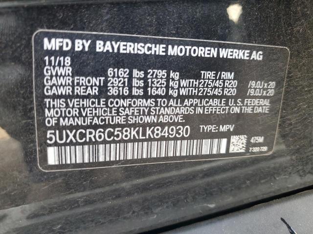 2019 BMW X5 XDRIVE4 - 5UXCR6C58KLK84930