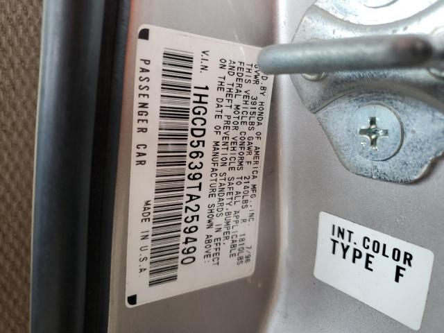 1996 Honda Accord Lx VIN: 1HGCD5639TA259490 Lot: 62307654