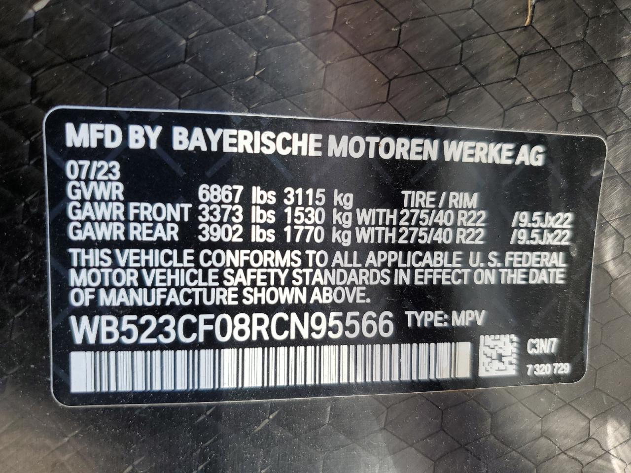 WB523CF08RCN95566 2024 BMW Ix xDrive50