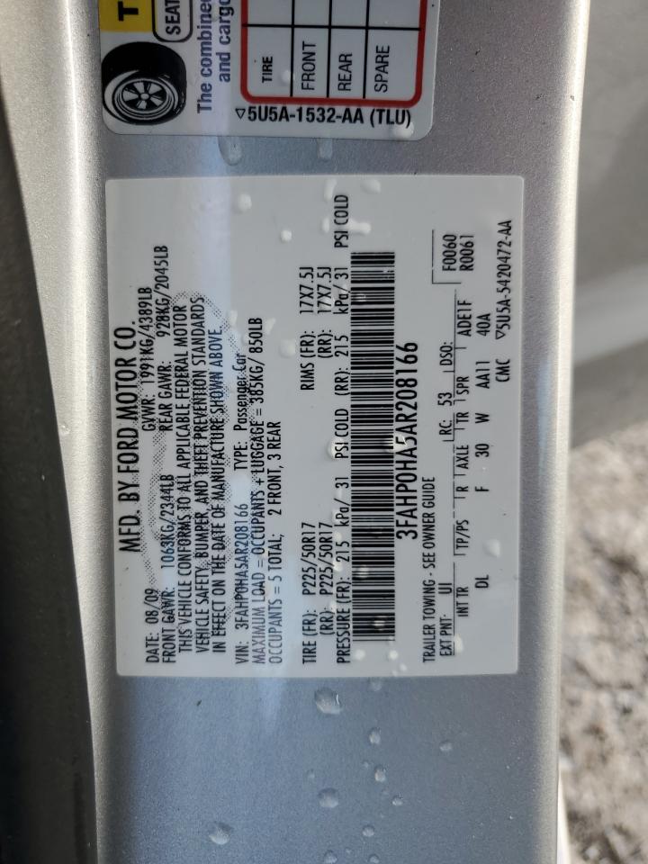 3FAHP0HA5AR208166 2010 Ford Fusion Se