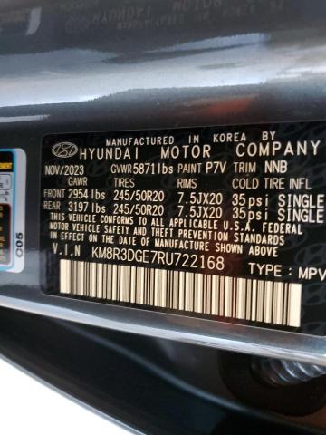 2024 Hyundai Palisade Xrt VIN: KM8R3DGE7RU722168 Lot: 61746694