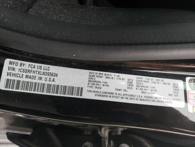 2020 Ram 1500 Limited VIN: 1C6SRFHTXLN393634 Lot: 63189594