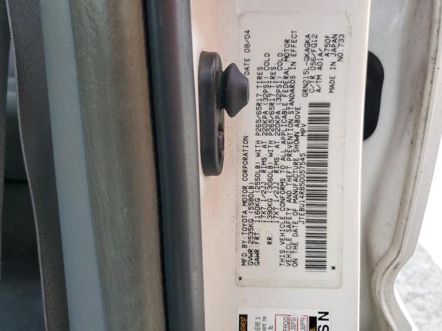 2005 Toyota 4Runner Sr5 VIN: JTEBU14R850057545 Lot: 61738404