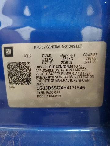 2017 CHEVROLET SONIC LT - 1G1JD5SGXH4171545
