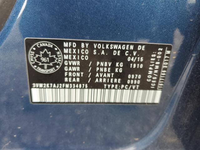 2015 VOLKSWAGEN JETTA BASE - 3VW2K7AJ2FM334875