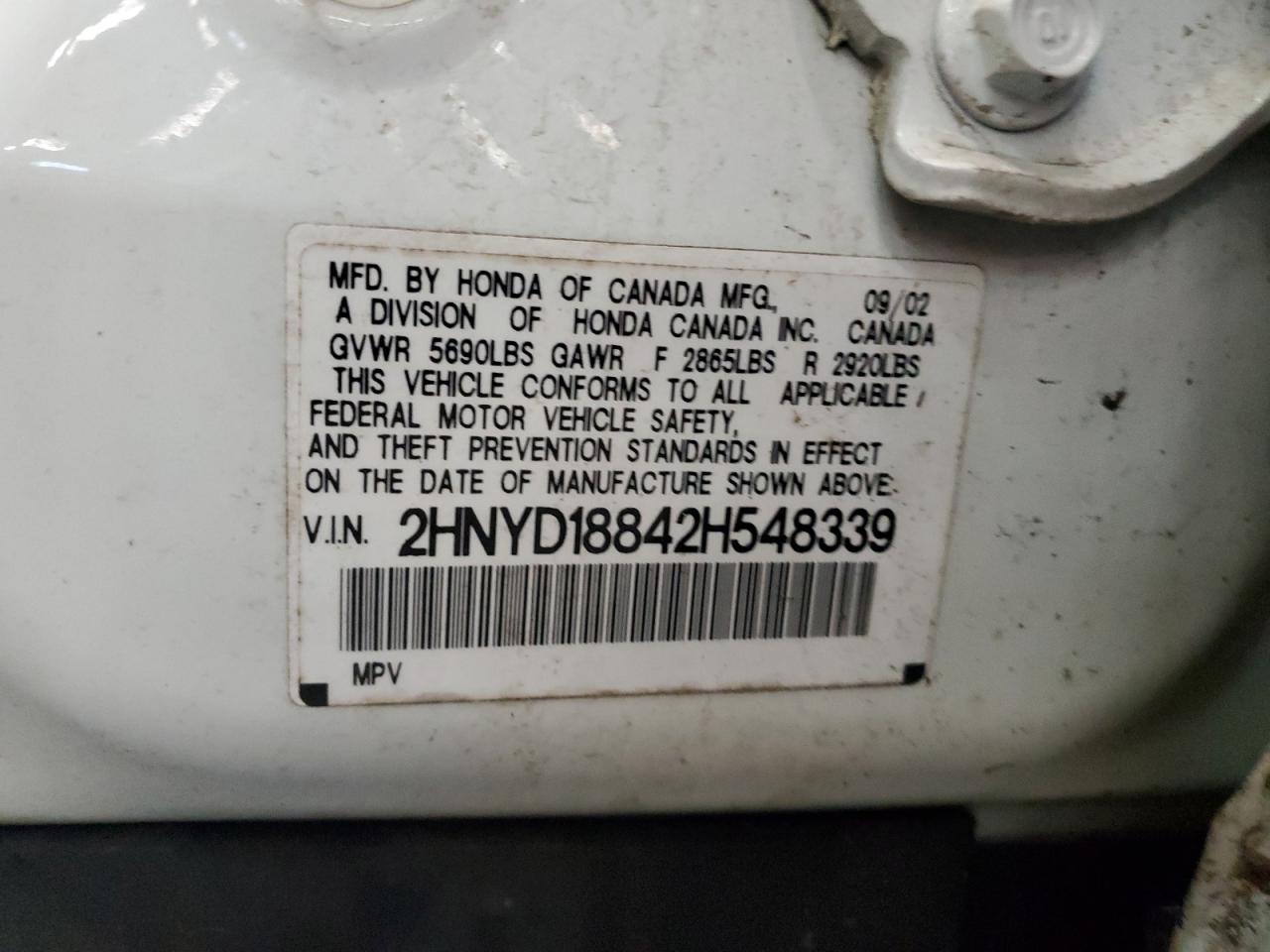 2HNYD18842H548339 2002 Acura Mdx Touring