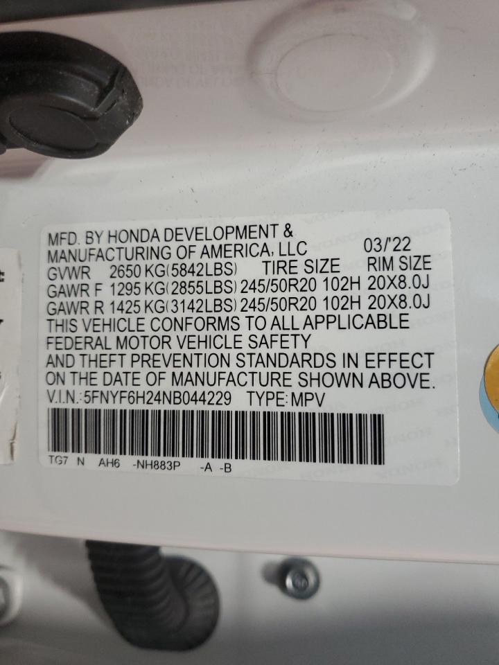 5FNYF6H24NB044229 2022 Honda Pilot Se