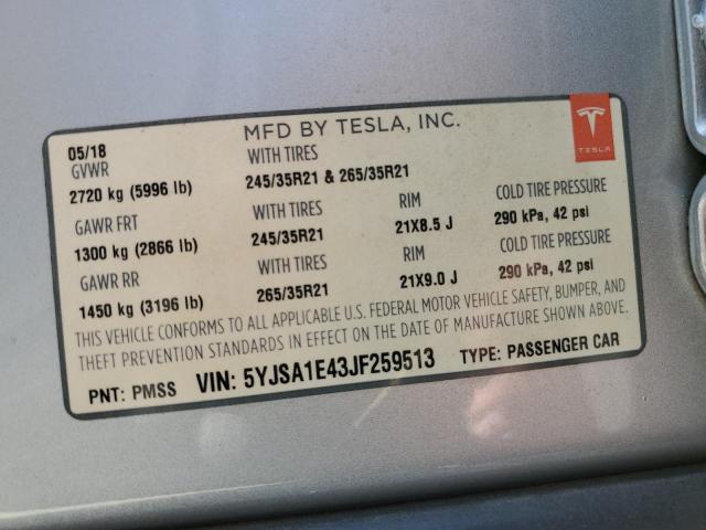 5YJSA1E43JF259513 2018 TESLA MODEL S - Image 13