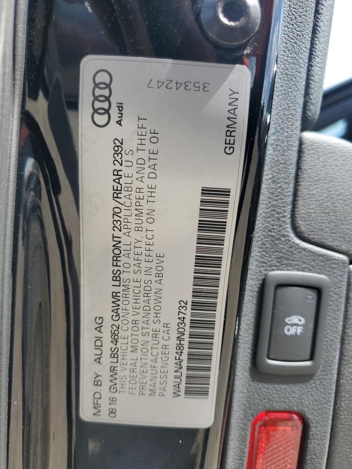 WAULNAF48HN034732 2017 Audi A4 Premium Plus