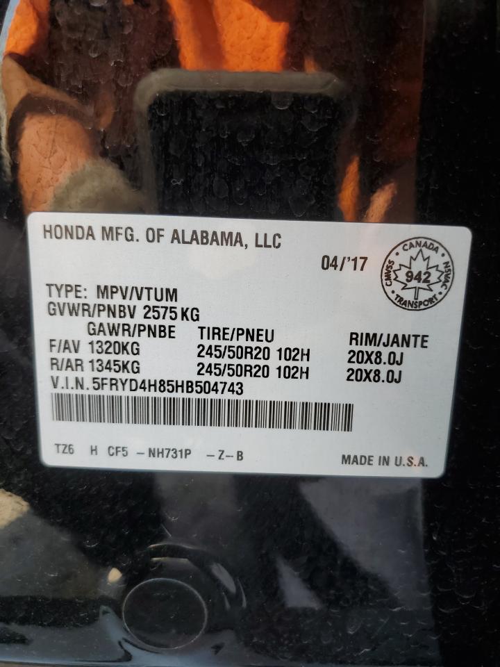5FRYD4H85HB504743 2017 Acura Mdx Advance