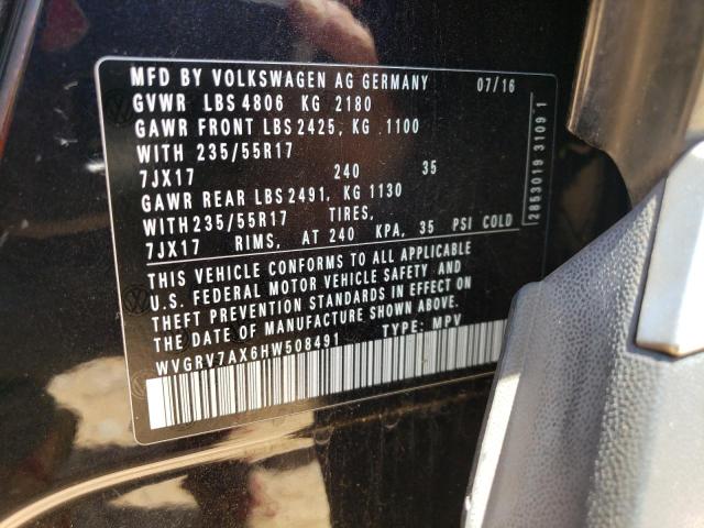 2017 VOLKSWAGEN TIGUAN WOL - WVGRV7AX6HW508491