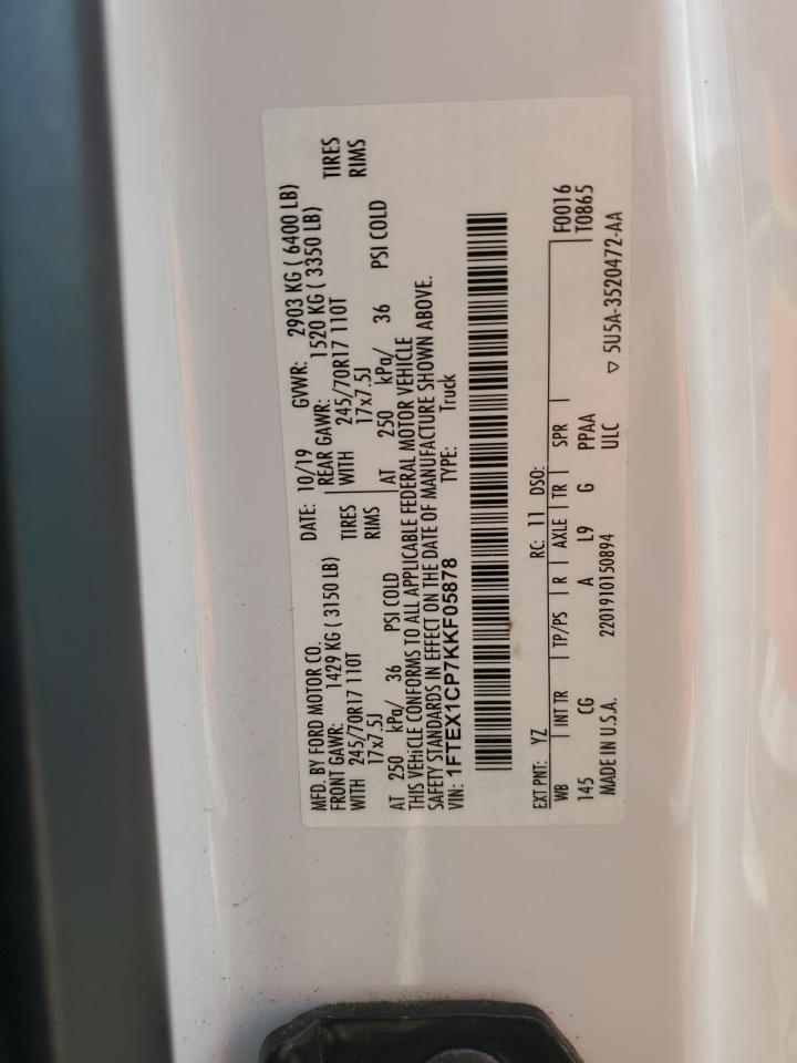 1FTEX1CP7KKF05878 2019 Ford F150 Super Cab