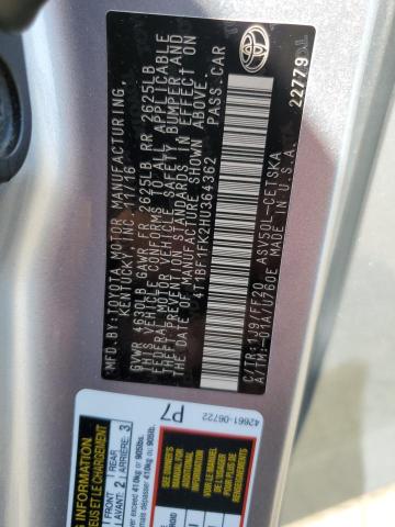 VIN 4T1BF1FK2HU364362 2017 Toyota Camry, LE no.13