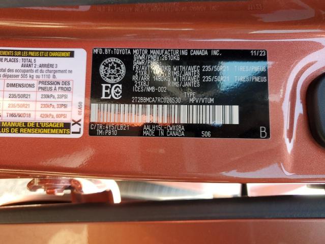 2024 LEXUS RX 350H BA 2T2BBMCA7RC026530