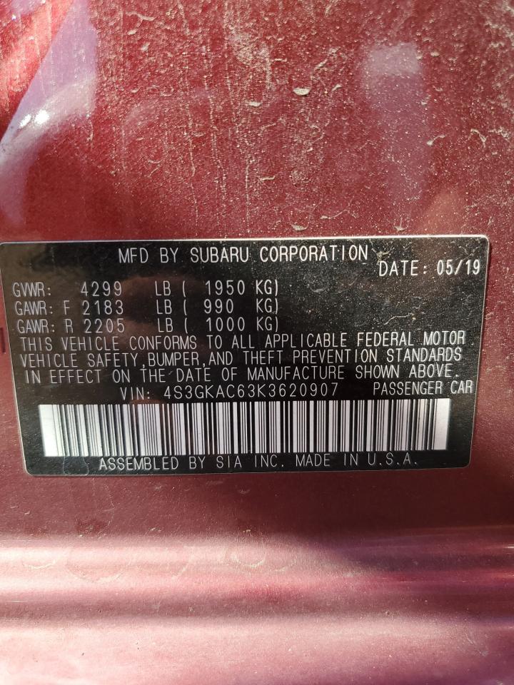 4S3GKAC63K3620907 2019 Subaru Impreza Premium