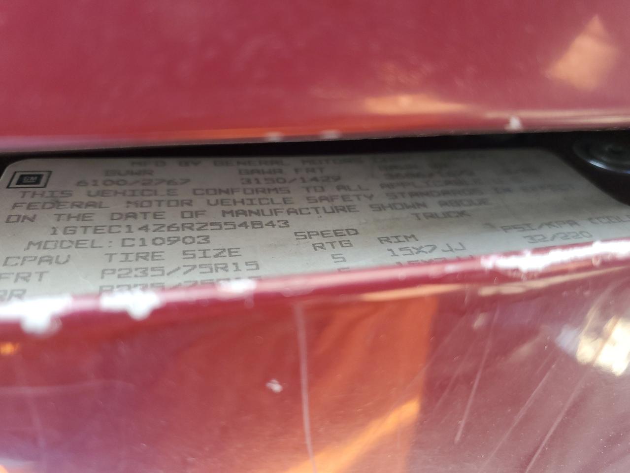 1GTEC14Z6RZ554843 1994 GMC Sierra C1500