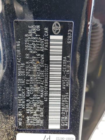 2017 TOYOTA CAMRY HYBR - 4T1BD1FK9HU203027