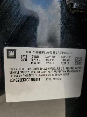 2016 BUICK REGAL 1SV 2G4G25EK0G9107061