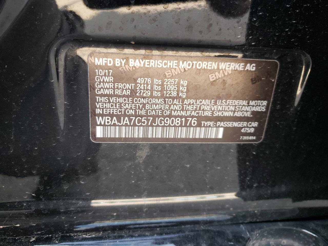 WBAJA7C57JG908176 2018 BMW 530 Xi