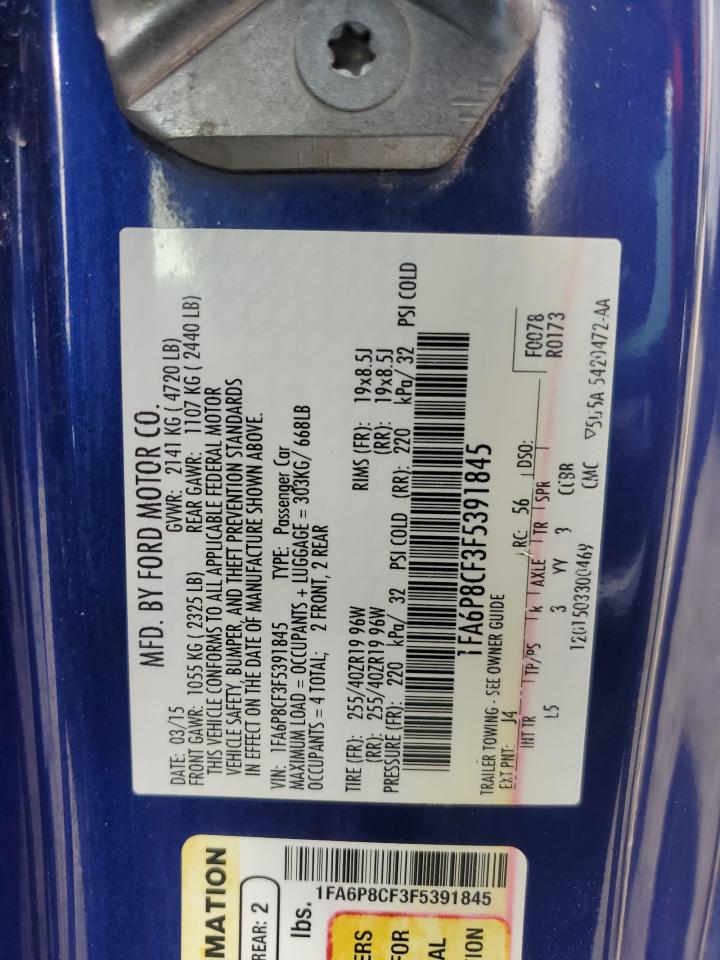 1FA6P8CF3F5391845 2015 Ford Mustang Gt