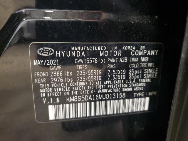 2021 Hyundai Santa Fe Limited VIN: KM8S5DA16MU013158 Lot: 59511504