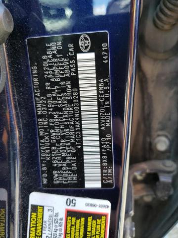 VIN 4T1C31AK4NU039289 2022 Toyota Camry, LE no.12