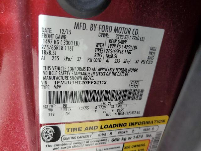 2016 Ford Expedition Xlt VIN: 1FMJU1HT2GEF24112 Lot: 62020524