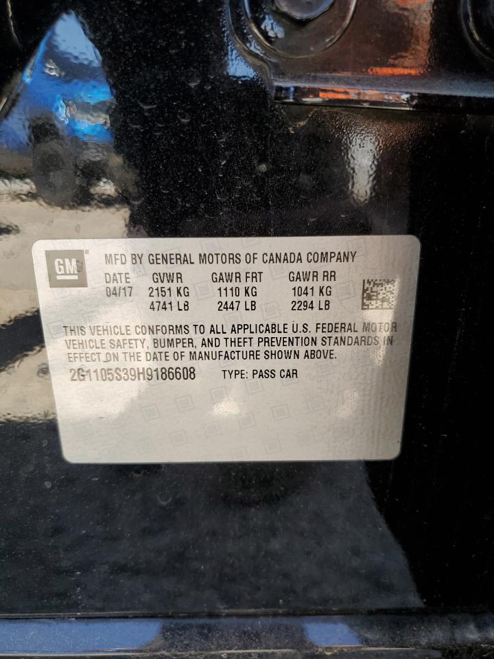 2G1105S39H9186608 CHEVROLET IMPALA 2017