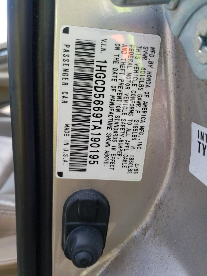 1HGCD5669TA190195 1996 Honda Accord Ex