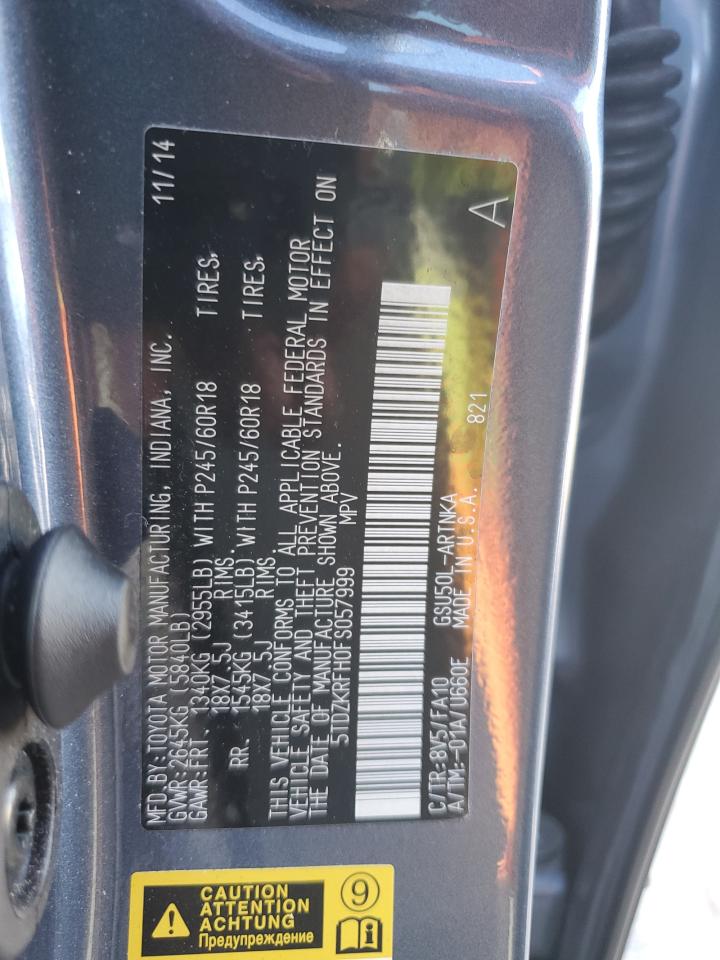 5TDZKRFH0FS057999 2015 Toyota Highlander Le