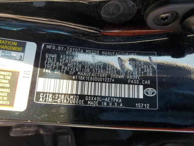 2013 Toyota Avalon Base VIN: 4T1BK1EB0DU012274 Lot: 62237334