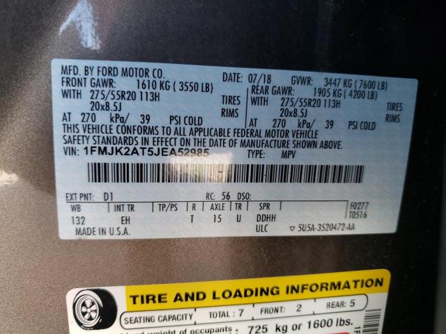 2018 FORD EXPEDITION - 1FMJK2AT5JEA52985