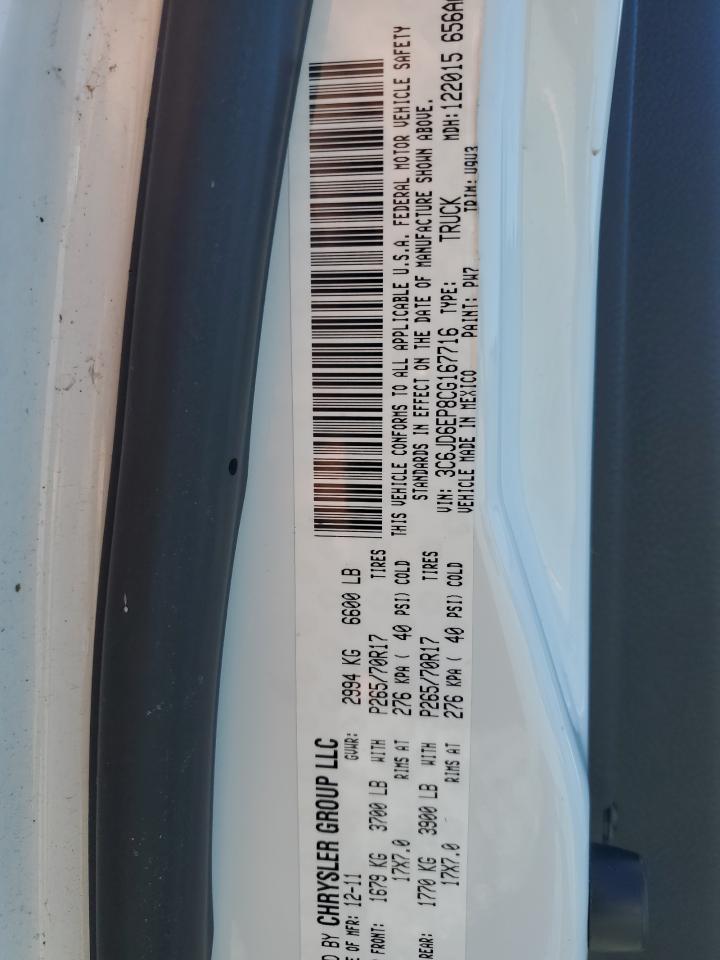 3C6JD6EP8CG167716 2012 Dodge Ram 1500 Slt