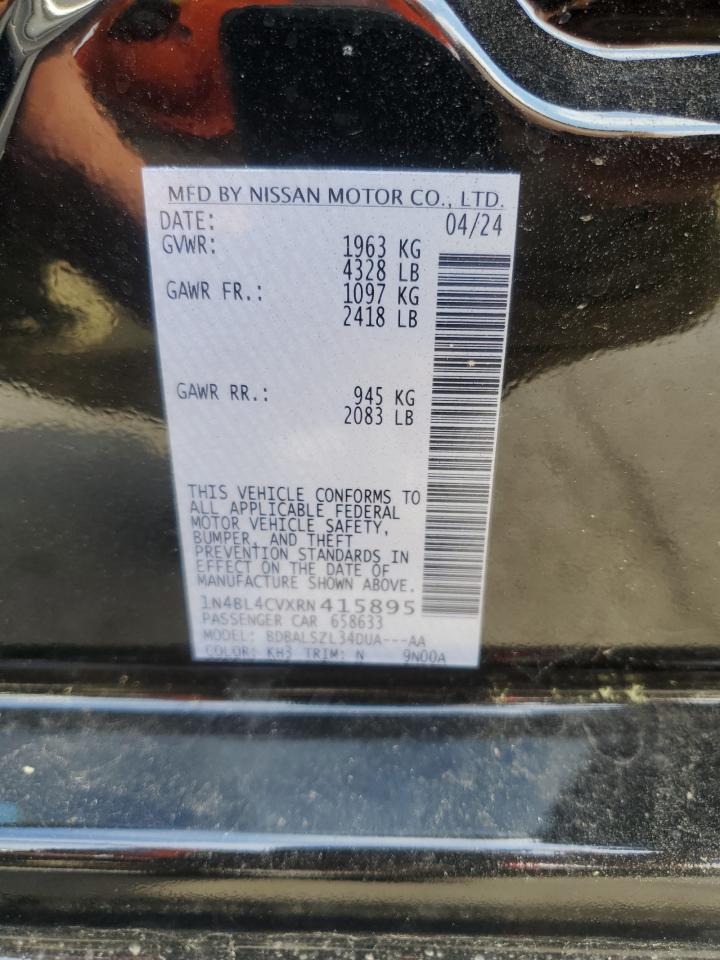 2024 Nissan Altima Sr vin: 1N4BL4CVXRN415895