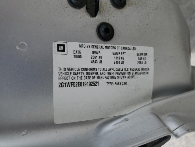 2001 Chevrolet Impala VIN: 2G1WF52E019192521 Lot: 63113134