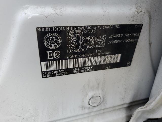 2017 Toyota Rav4 Xle VIN: 2T3RFREV3HW607547 Lot: 60646854