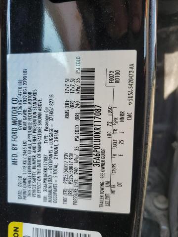 VIN 3FA6P0LU0KR117087 2019 Ford Fusion, SE no.12