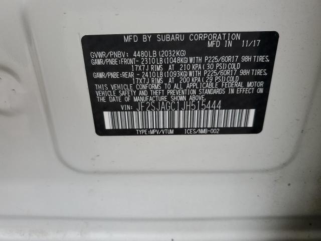 2018 SUBARU FORESTER 2 JF2SJAGC1JH515444  62060454