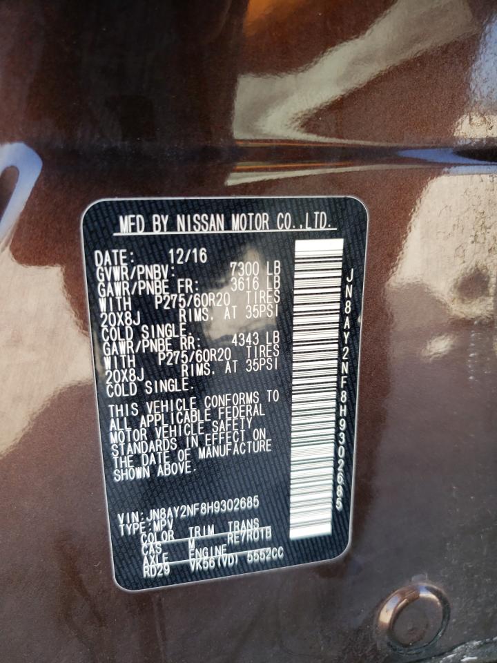 JN8AY2NF8H9302685 2017 Nissan Armada Platinum