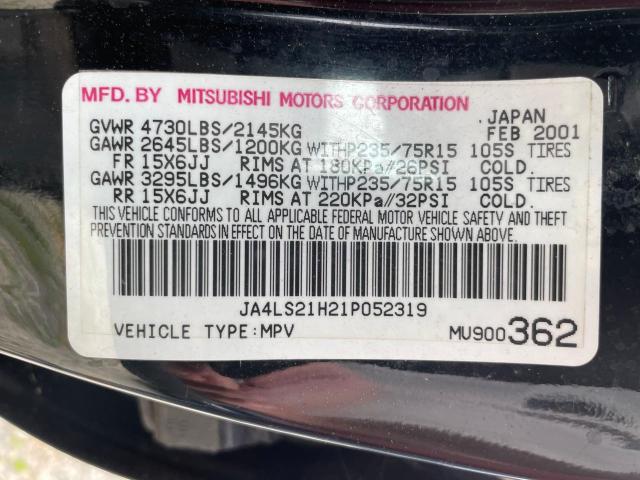 2001 Mitsubishi Montero Sport Es VIN: JA4LS21H21P052319 Lot: 63704554