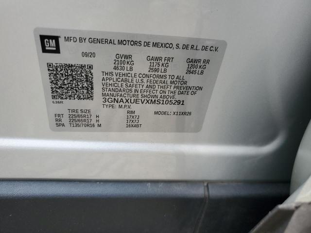 2021 CHEVROLET EQUINOX LT - 3GNAXUEVXMS105291