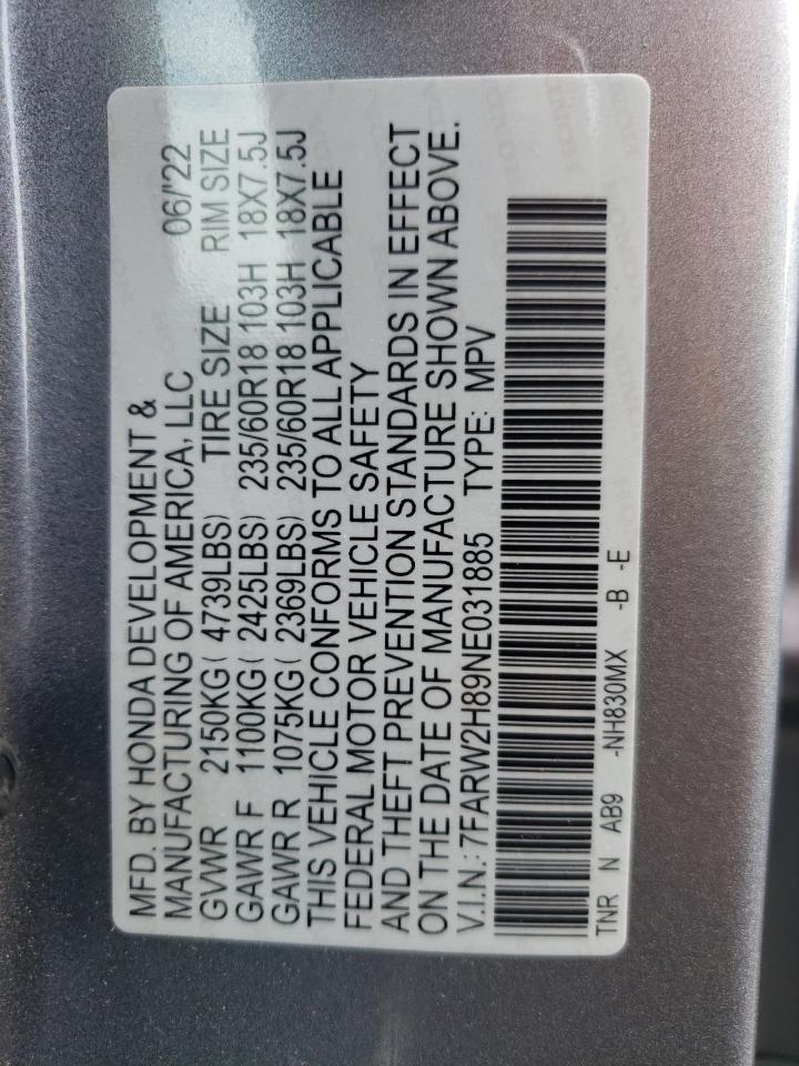 7FARW2H89NE031885 2022 Honda Cr-V Exl