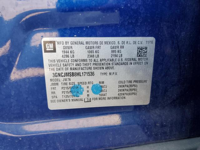 2017 CHEVROLET TRAX PREMI 3GNCJMSB8HL171536