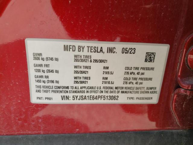2023 TESLA MODEL S - 5YJSA1E64PF513062