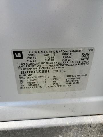 VIN 2GNAXKEX2J6228891 2018 Chevrolet Equinox, LT no.12