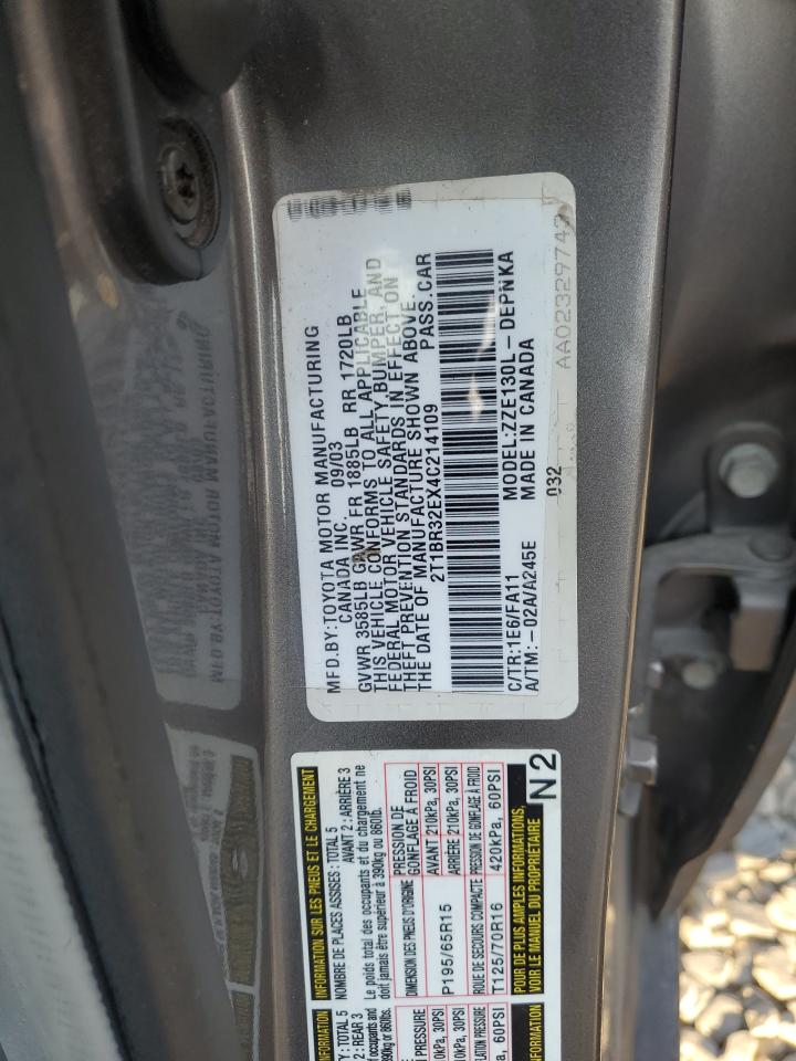 2T1BR32EX4C214109 2004 Toyota Corolla Ce